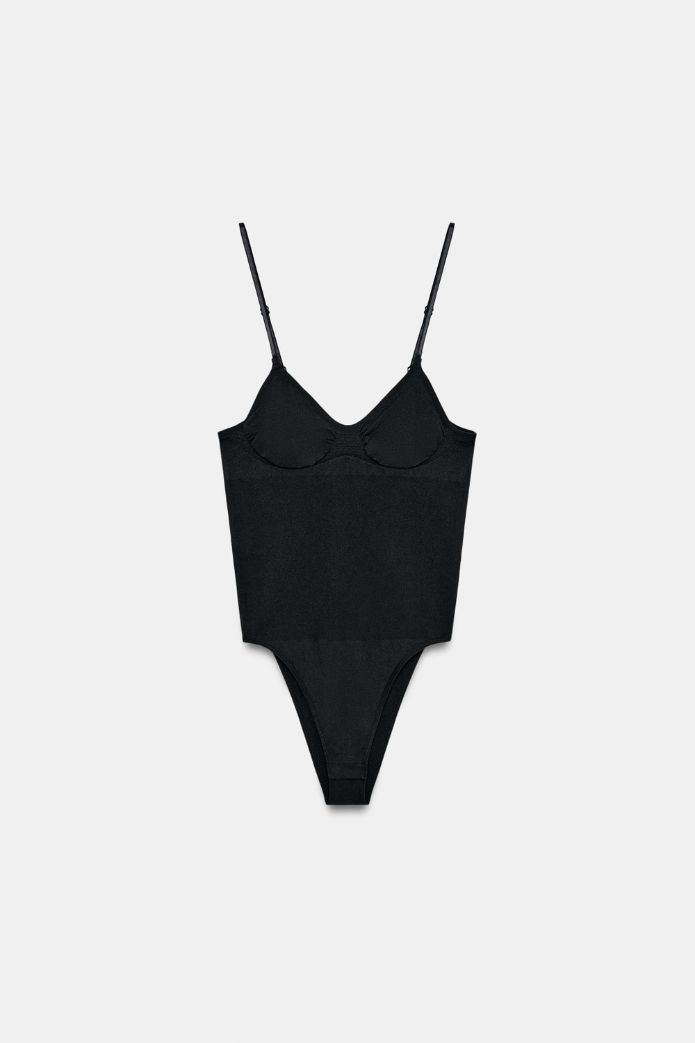 ZARA БЕСШОВНОЕ БОДИ НА БРЕТЕЛЯХ, ЧЕРНЫЙ