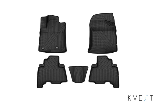 Коврики KVEST 3D в салон TOYOTA LC-150 Prado, 2013-, 5 шт. (полиуретан, черный, серый) KVESTTYT00002K1