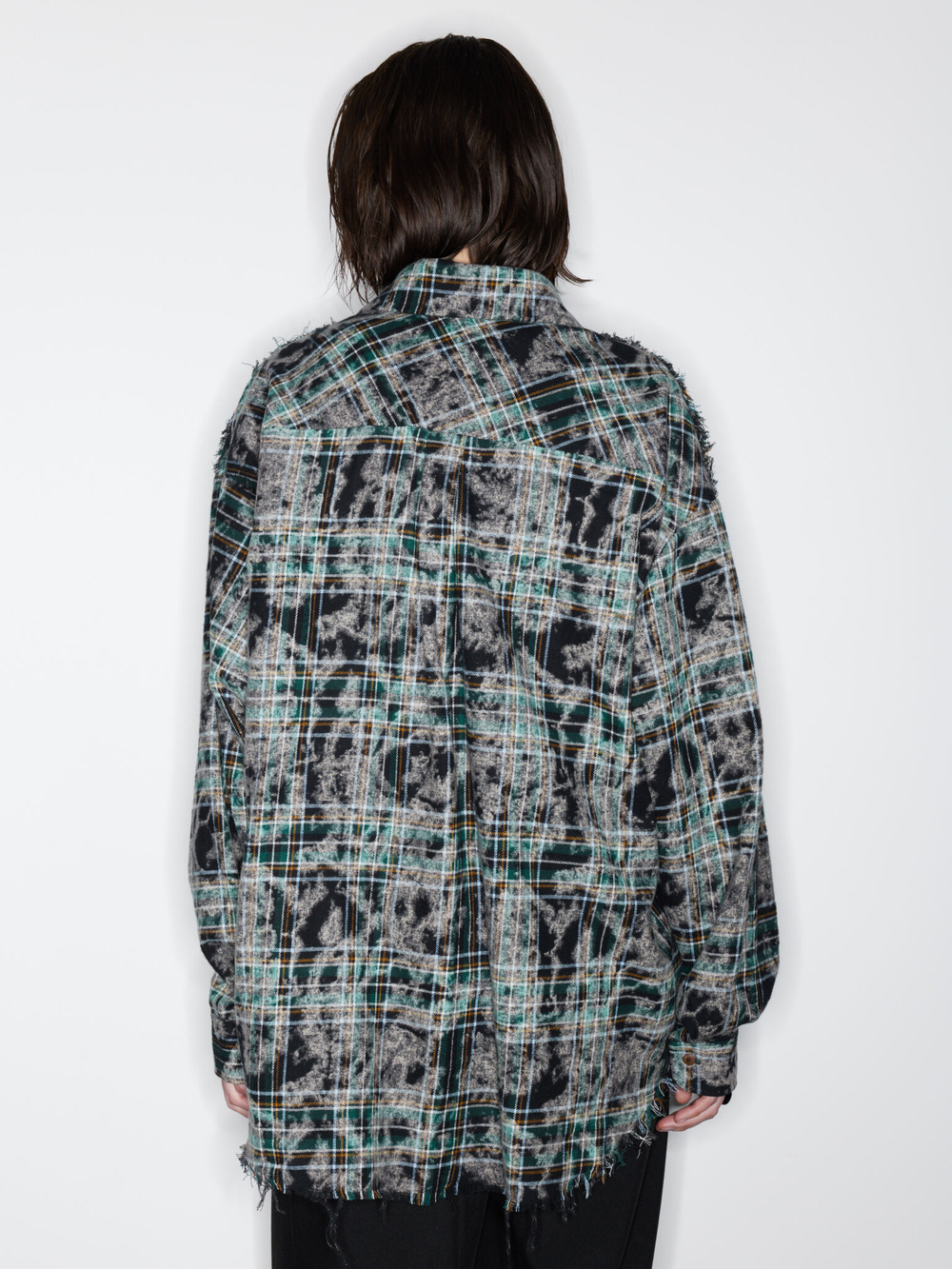 Рубашка Grunge, черно-зеленая