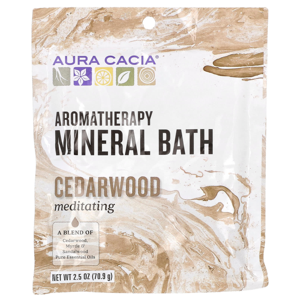 Aura Cacia, добавка для ванны с ароматерапевтическими минералами, кедр, 70,9 г (2,5 унции)