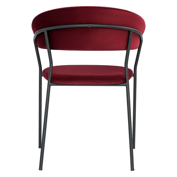 Стул Stefany, винный велюр, черный ножки