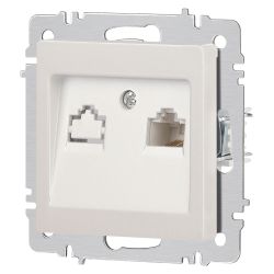 Розетка Intro Accent 6-303-06 информационная RJ45 IP20 СУ перламутр