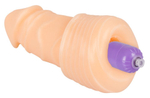 Удлиняющая насадка с вибропулей в головке - 19 см. (Цвет: телесный)