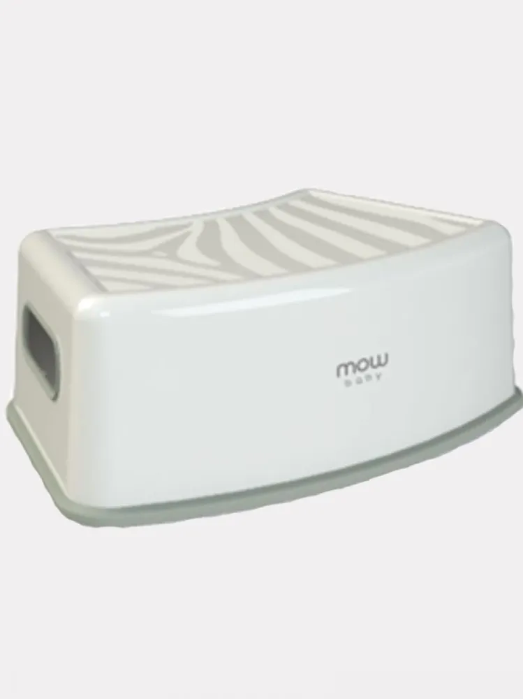 Подставка-ступенька нескользящая MOW baby "Cube" (белый/оливковый)