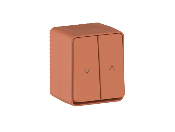 ATLASDESIGN PROFI IP54 О/У 2-клавишный ВЫКЛЮЧАТЕЛЬ ДЛЯ ЖАЛЮЗИ, сх.4, 10А, ТЕРРАКОТОВЫЙ