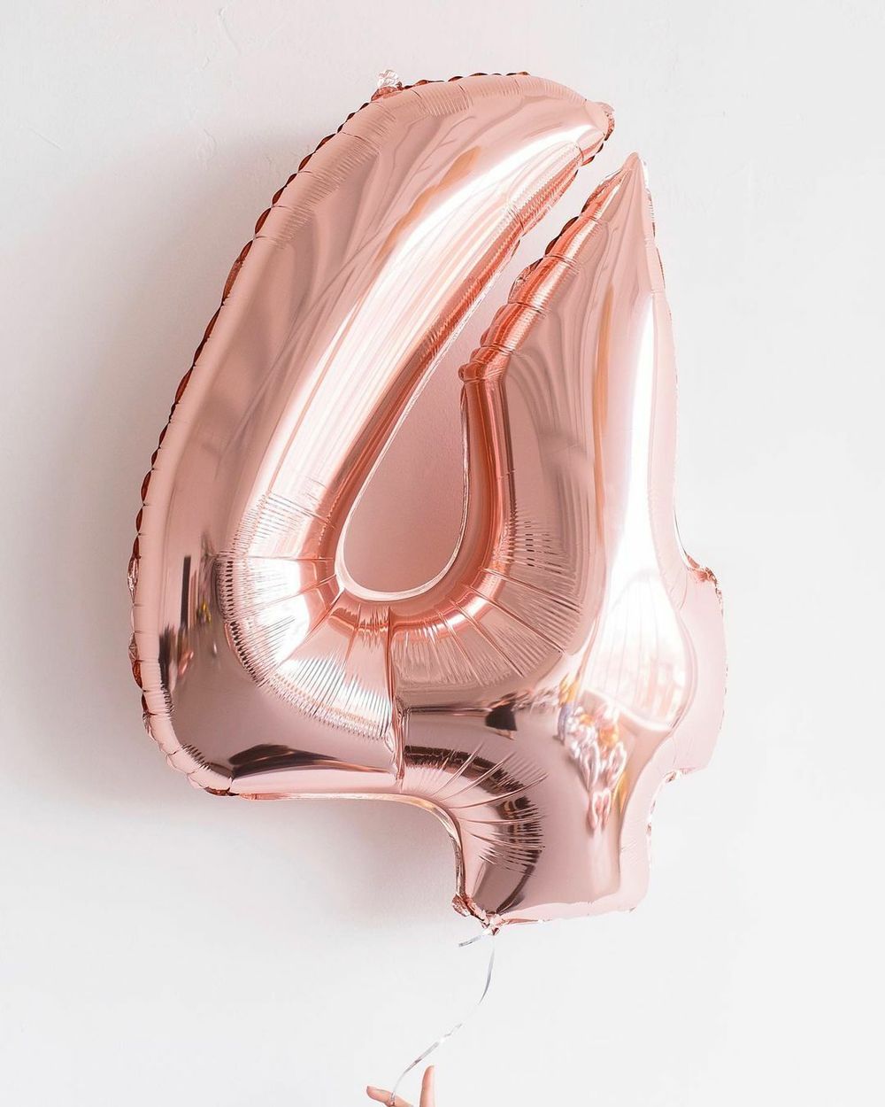 FM Шар 40" / 102 см "Цифра 4" Розовое золото (БГ-60)  Изображение3