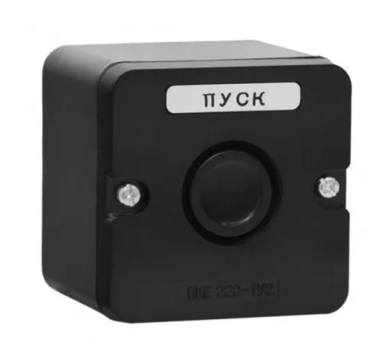 Пост кнопочный ПКЕ 222/1 черная кнопка 10А 660В IP54 ИЖ