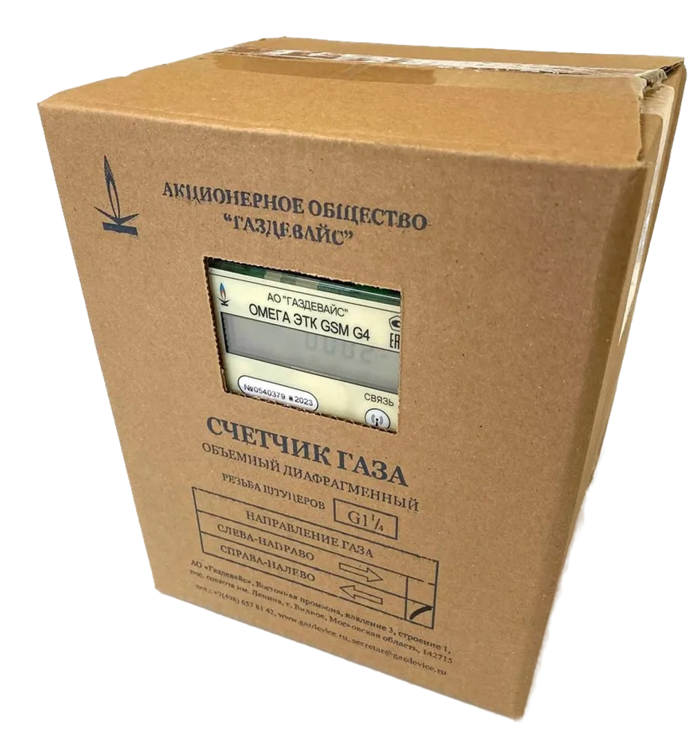 Счётчик газа ОМЕГА ЭТК GSM G-4 левый 1 1/4"