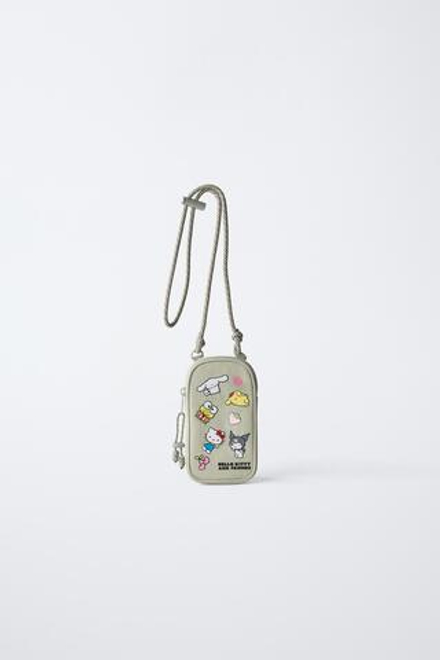ZARA ЧЕХОЛ ДЛЯ МОБИЛЬНОГО ТЕЛЕФОНА HELLO KITTY AND FRIENDS ©, ЗЕЛЕНЫЙ