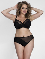 Бюстгальтер на косточках с чашками plus size из микрофибры и сетки (Размер: 65M) (Цвет: телесный)