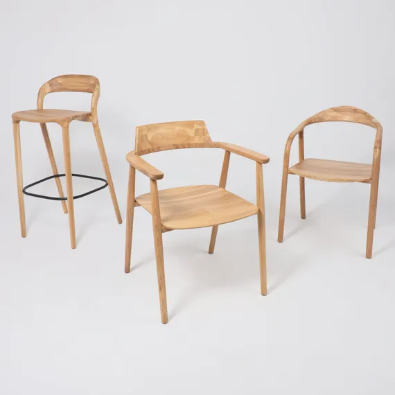 Барный стул Ofer из массива дуба светлый