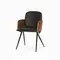 Обеденный стул Dune, черная экокожа, спинка орех