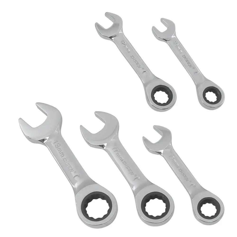 Ключи трещоточные короткие, набор 5пр. DISEN DS-KT5055P