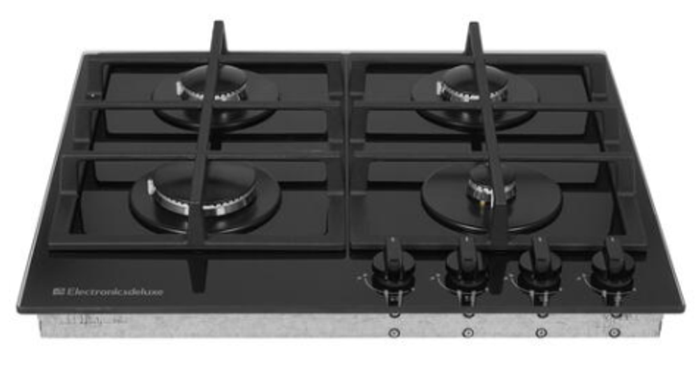 Поверхность варочная  Electronicsdeluxe GG4_750229F-011 (черное стекло газ/к., 60*51) Россия