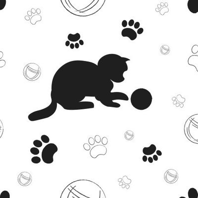Кот и мяч