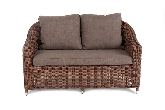 "Кон Панна" диван из искусственного ротанга двухместный, цвет коричневый