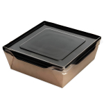 Контейнер бумажный с крышкой Old School Black 1200 мл 145х145х65 мм 1/150