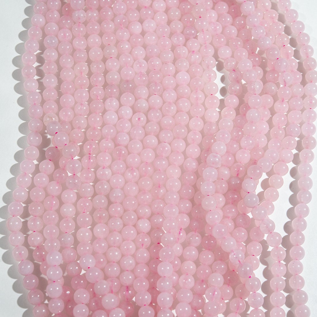 Розовый кварц натуральный, 6,5мм, бусины в форме шара
