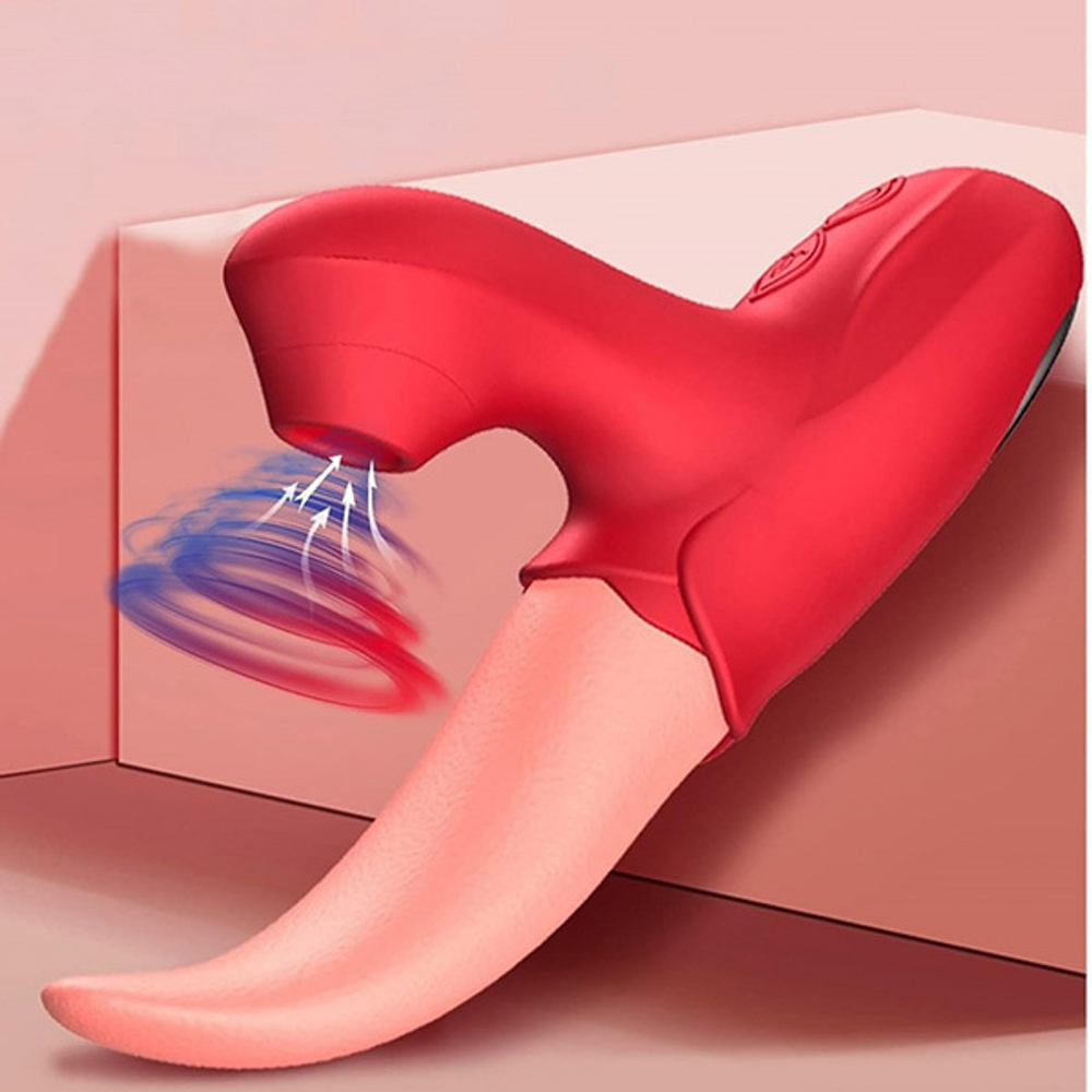 Вибратор-язык с вакуумной стимуляцией клитора Secwell SW4002