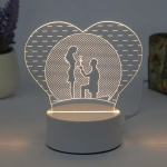 Светильник ночник «3D-Влюбленные» на пластиковой подставке, с включателем USB