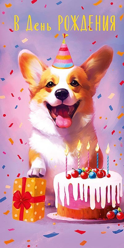 Открытка "В день рождения"/5шт 0167.258