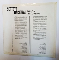 Винтажная виниловая пластинка LP Septeto Nacional Sones Cubanos (Cuba 1969)