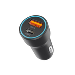 Автомобильное зарядное устройство USB-C + USB A, 20Вт, 3А, PD, QC, черный