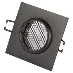 Встраиваемый светильник алюминиевый ЭРА KL110 BK MR16 GU5.3 черный матовый | Алюминиевые встраиваемые светильники