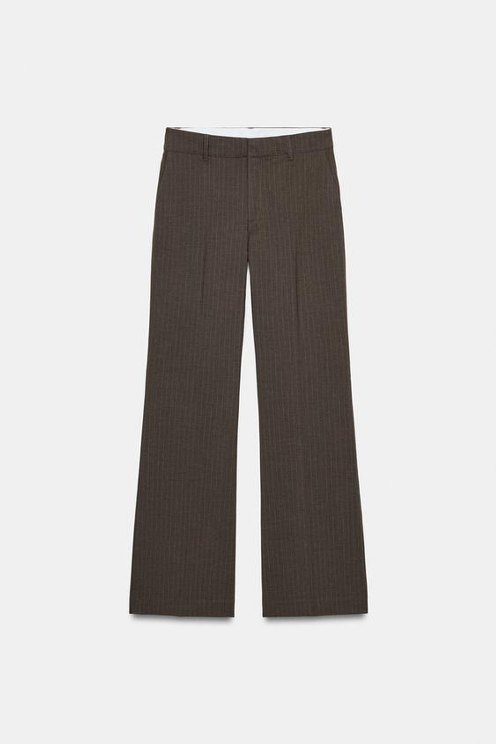 ZARA БРЮКИ В ТОНКУЮ ПОЛОСКУ, КОРИЧНЕВЫЙ/ЭКРЮ