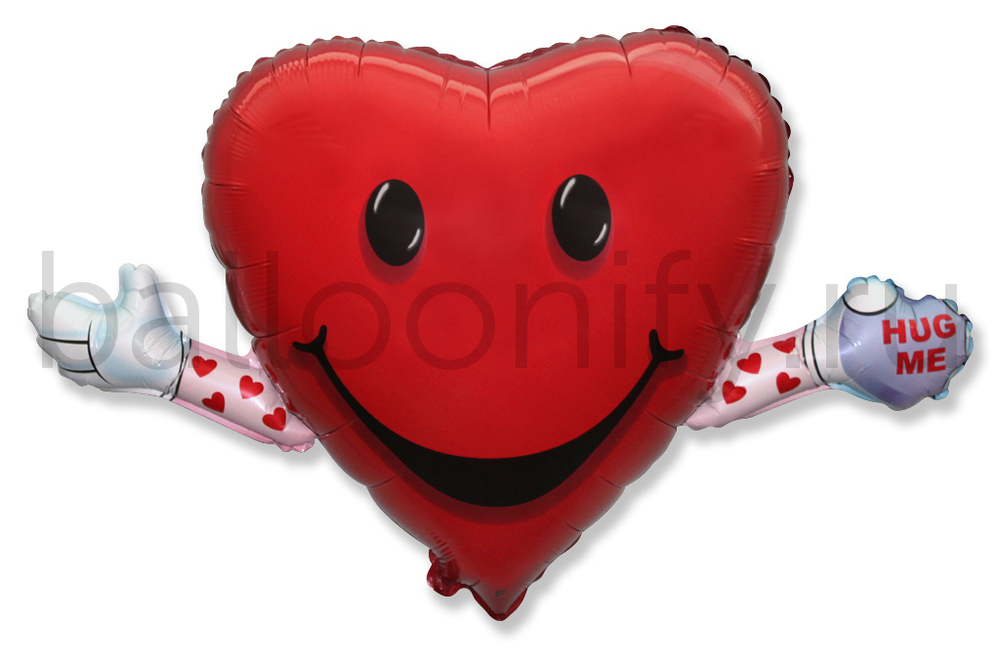 Шар (41''/104 см) Фигура, Любовь и объятия, Красный, 1 шт.