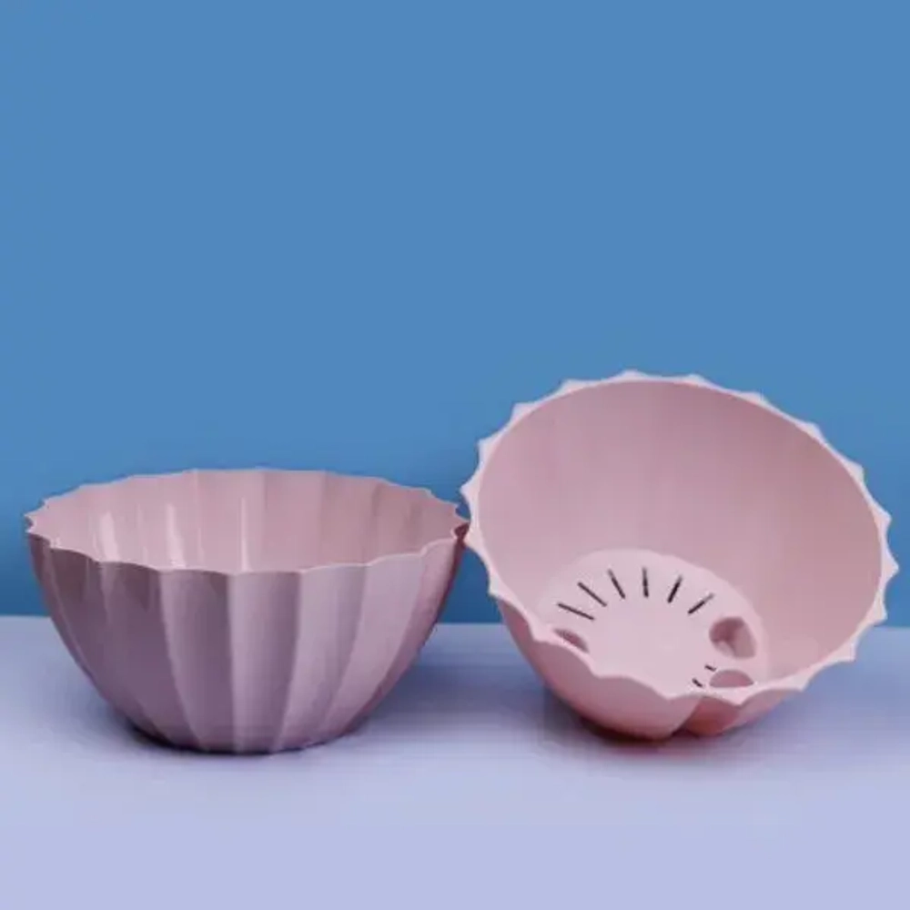 Кашпо для цветов пластиковое 3,4л d-25см «Ракушка» бисквит