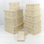 Коробка 34х26х15.3 см Набор 10 шт "Розы" с тиснением (Бежевый)