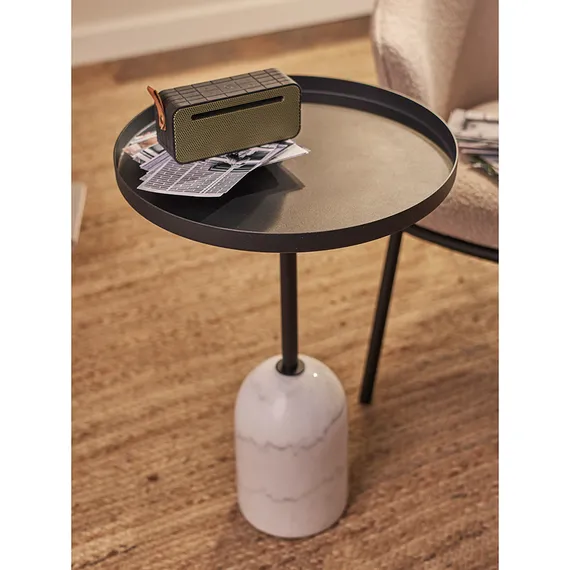 Журнальный столик Lars, Ø40х58 см, белый мрамор