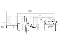 Амортизатор газовый передней подвески правый UNIO SAB-10261