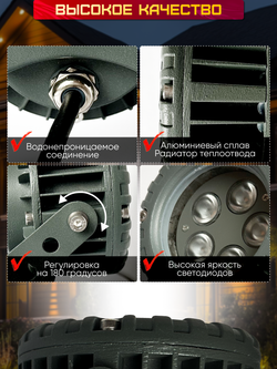 Прожектор для архитектурного и ландшафтного освещения 220V 5W 3000К теплый белый, угол 30 градусов