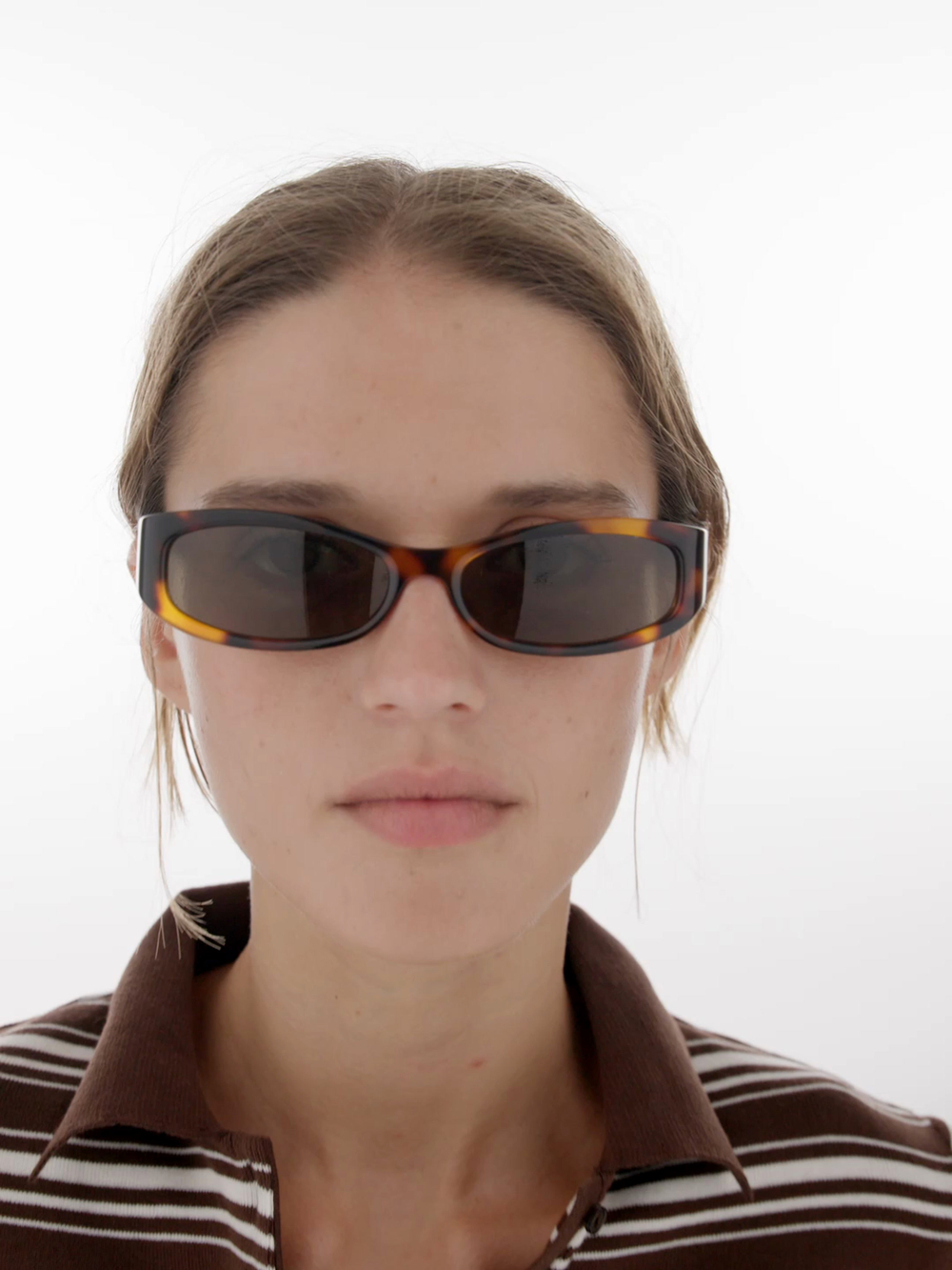 Massimo Dutti Маленькие овальные солнцезащитные очки, коричневый