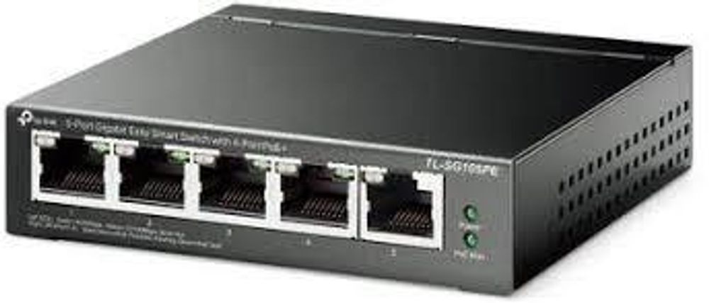TP-Link TL-SG105PE Коммутатор Easy Smart с 5 гигабитными портами (4 порта PoE+)
