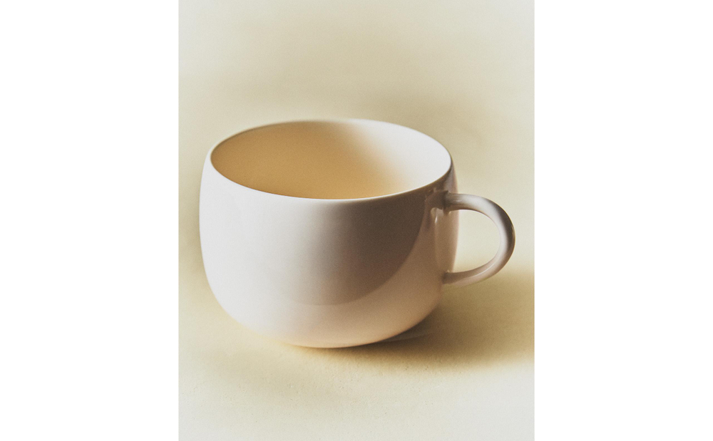 Zara Home чашка из каменной керамики, цвет кремовый, 15.3 см