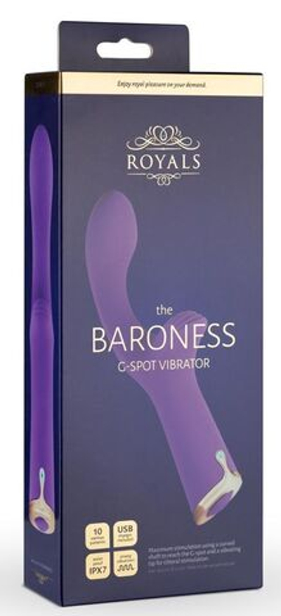 Фиолетовый вибратор The Baroness G-spot Vibrator - 19,5 см.