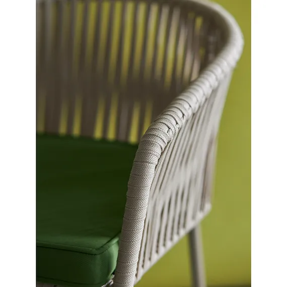 Плетеный стул Asar, бежевый/зеленый