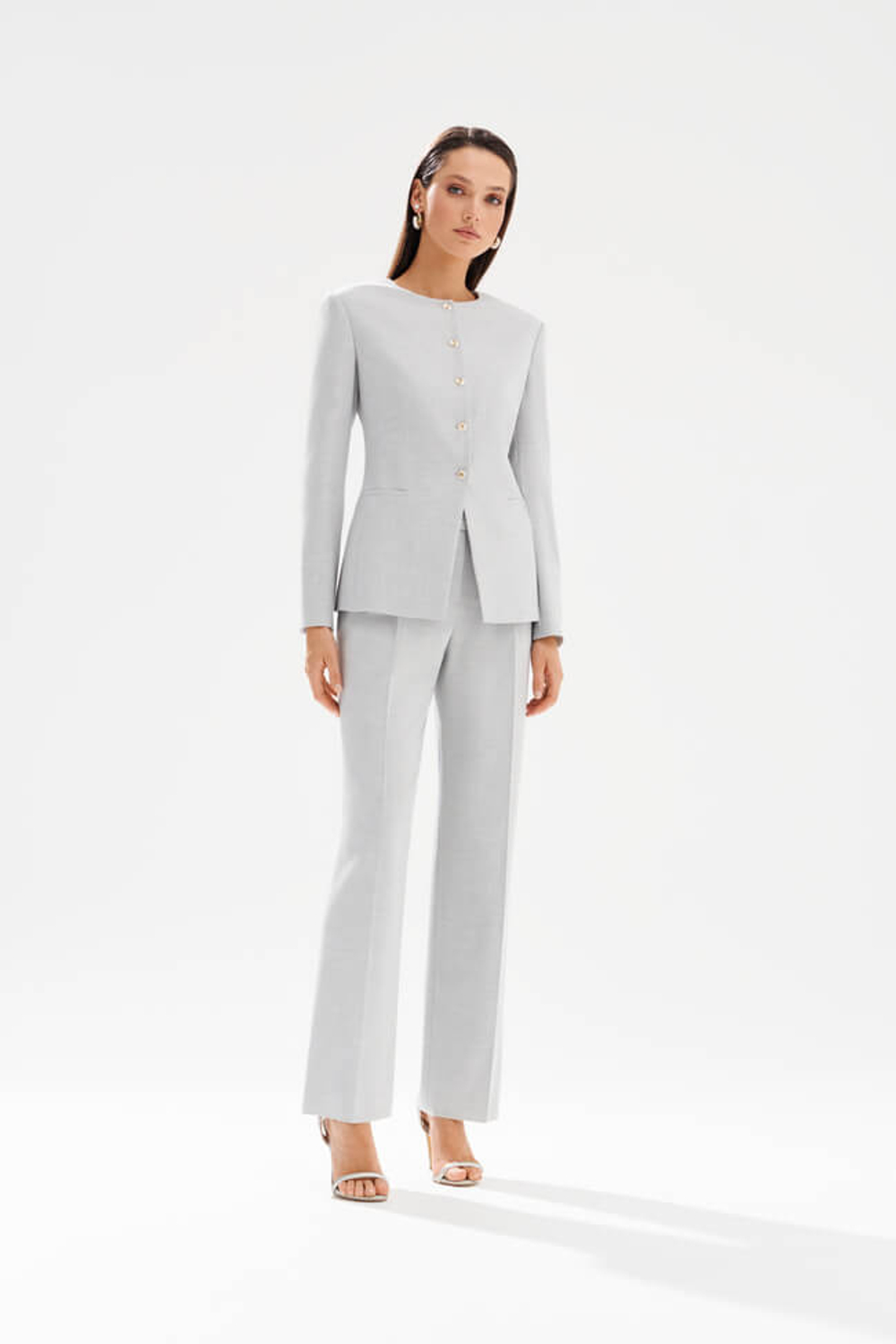 31262 Брюки женские (серый меланж)