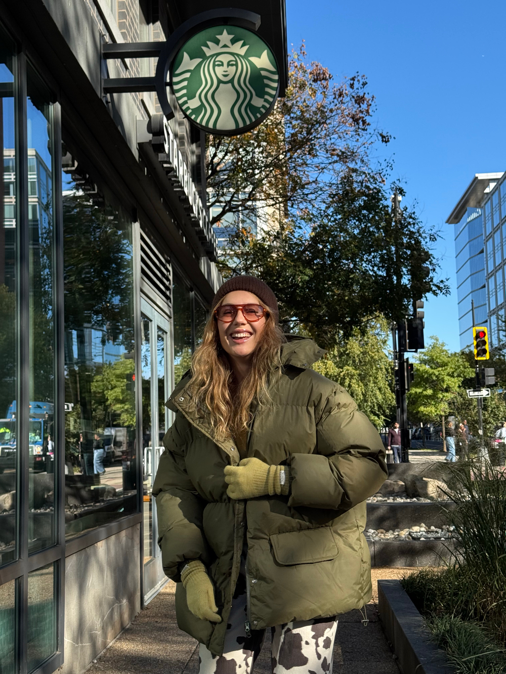 Пуховик Энни хаки