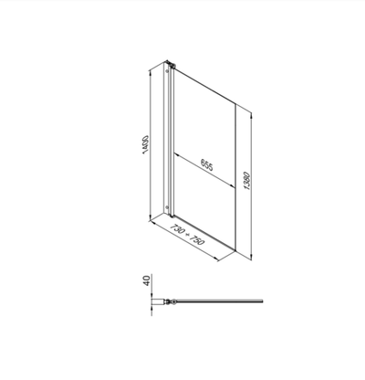 Штора на ванну Соло-Квад 75*140, хром., прозр., расп. (1место)