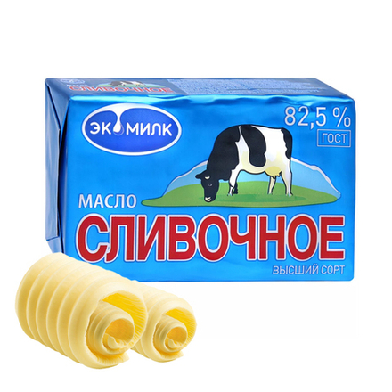 Масло сливочное ЭКОМИЛК  82,5 % (450 грамм)