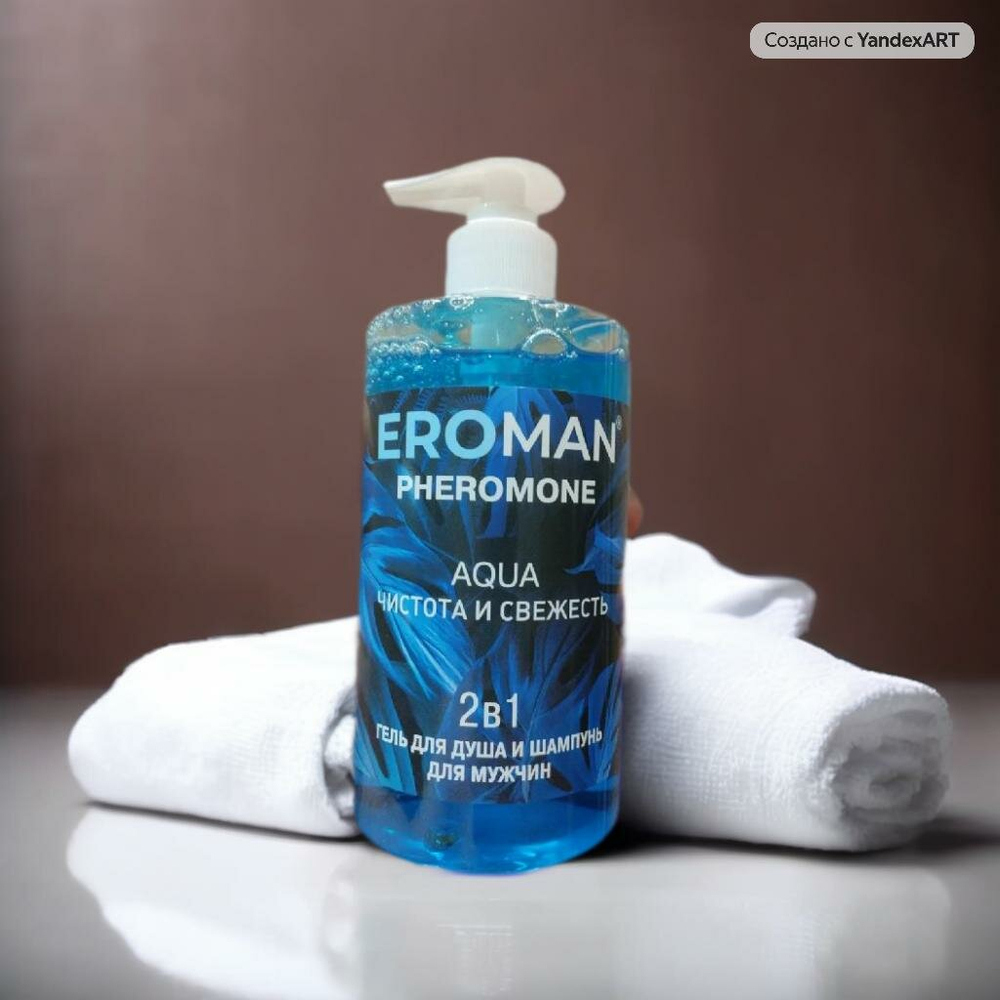 Мужской гель для душа Биоритм Aqua, шампунь, феромоны, 430мл