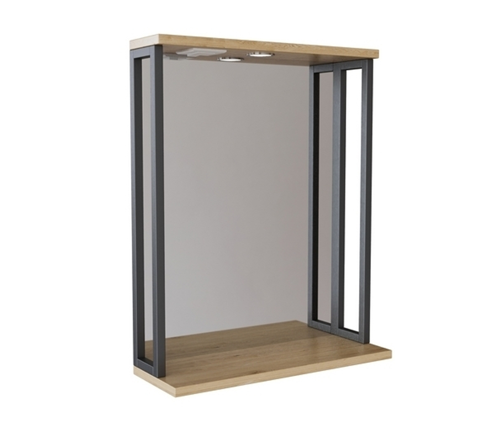 Зеркальный шкаф "БРУКЛИН" 60 Дуб Бунратти с подсветкой ЛОФТ (ЛДСП)