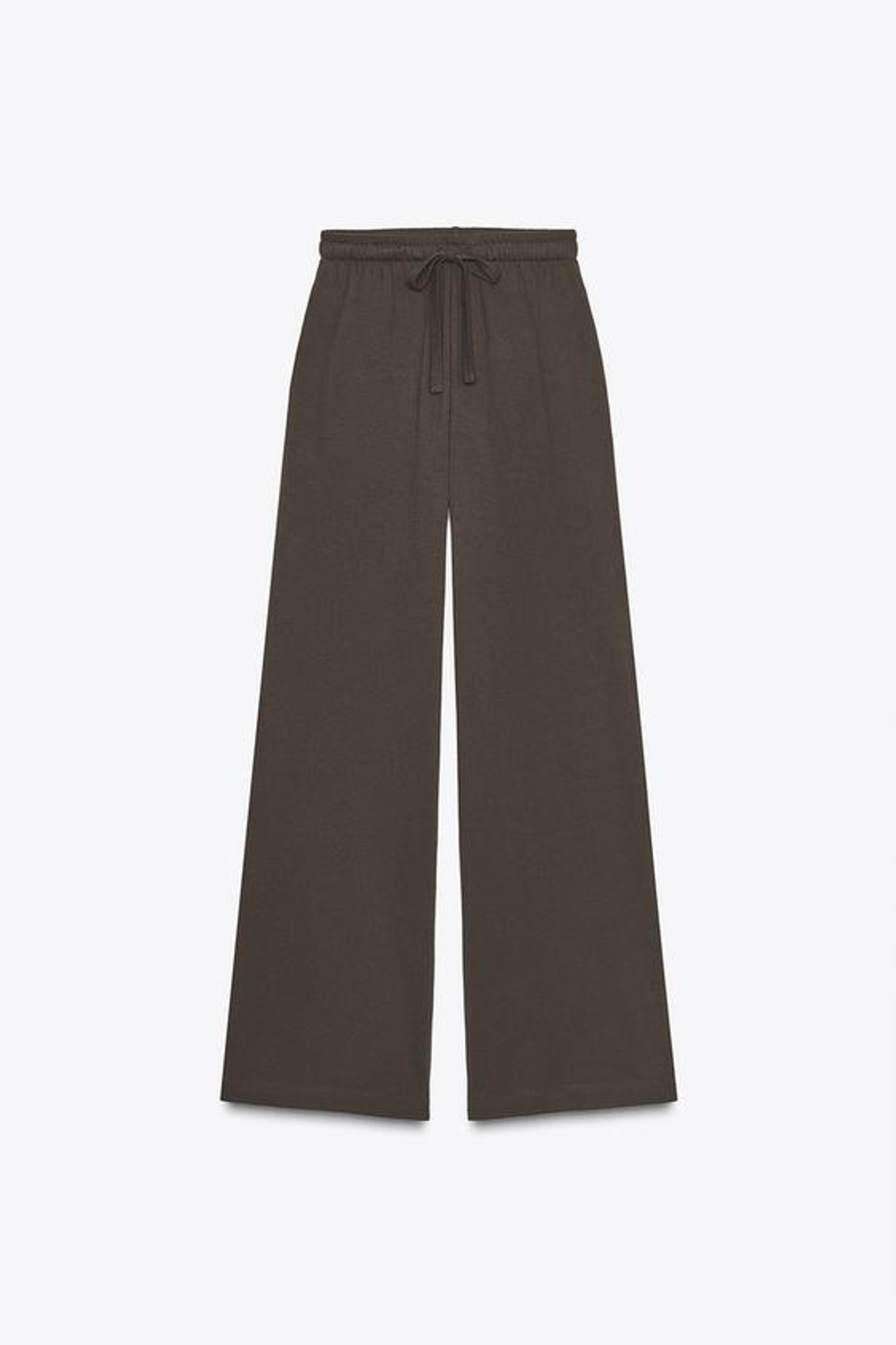 ZARA ПРЯМЫЕ ХЛОПКОВЫЕ БРЮКИ, КОРИЧНЕВЫЙ