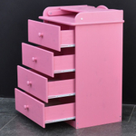 Пеленальный комод деревянный Алиса с откидным столиком, 60х44х88 см, детский комод с 4 ящиками для хранения вещей из массива сосны, розовый