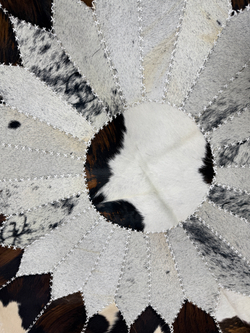 Ковер круглый натуральный на пол / Телячья шкура / 200 см