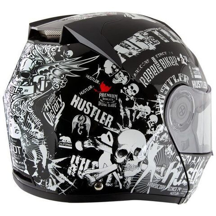 Шлем модуляр Hustler HT-65 черн/бел M